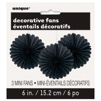 3 rosette nere decorative 40cm