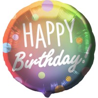 Tillykke med fødselsdagen Ombré dots ballon 45cm
