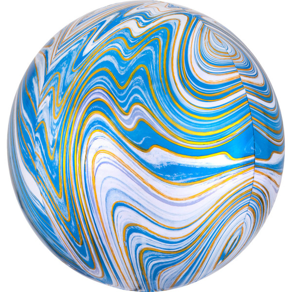 Ballon aluminium Marblez bleu
