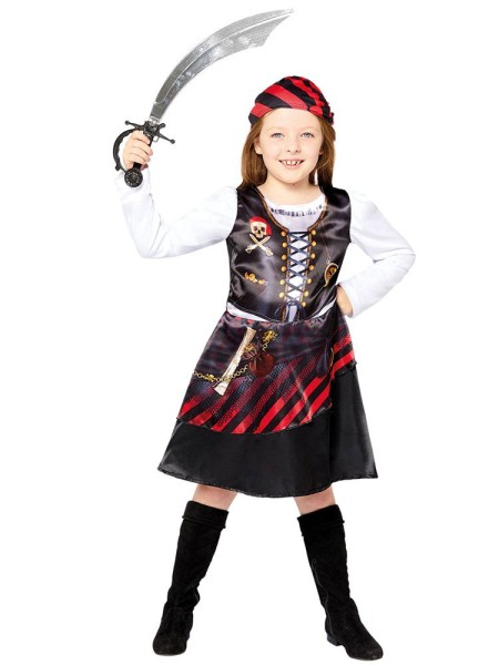 Disfraz de niña pirata reciclada