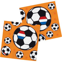 20 Fußball Oranje Servietten 33cm