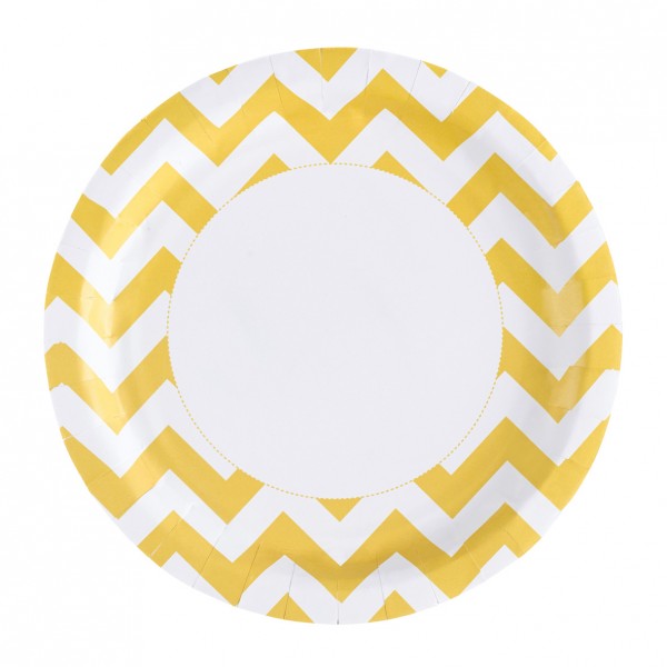 8 sweet pips paper plates yellow 23cm