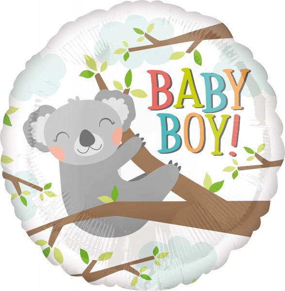 Folieballong Baby Boy Koala rund 43cm