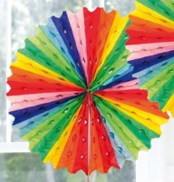 Stribet honeycomb-fan farverig 45 cm