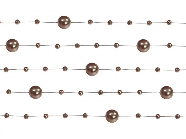 5 guirnaldas de perlas Sissi marrón 1.3m 2