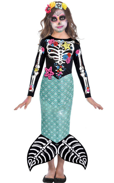 Sugar Skull Mermaid Girls Costume