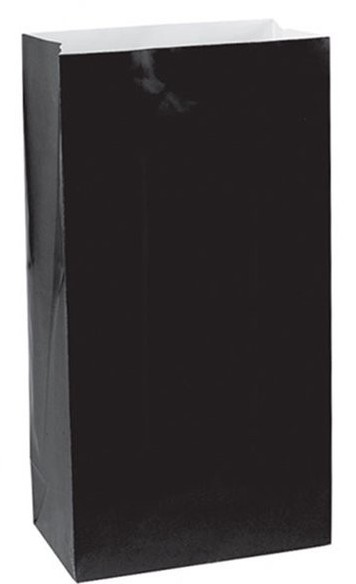 12 czarnych torebek papierowych Paloma 16,5 cm