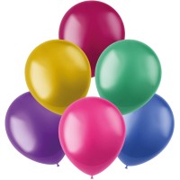 50 kolorowych metalicznych balonów w kolorze chmurki 33 cm