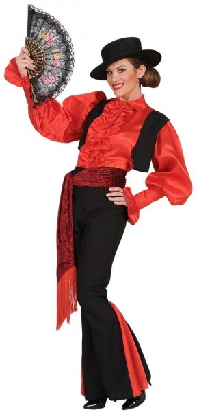 Dansend flamenco dameskostuum