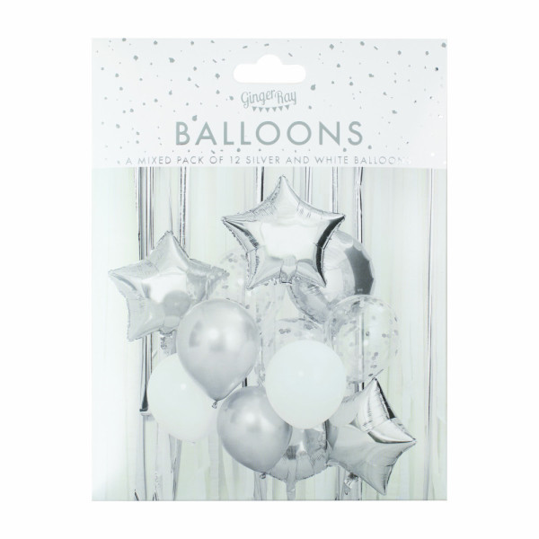 Silber Metallic Ballon Bouquet 3