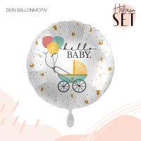 Vorschau: Baby Buggy Ballonbouquet-Set mit Heliumbehälter