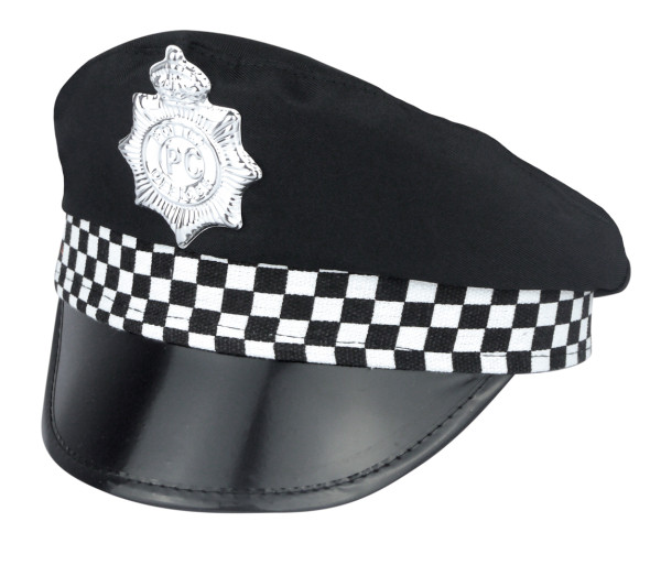 Police hat for adults black
