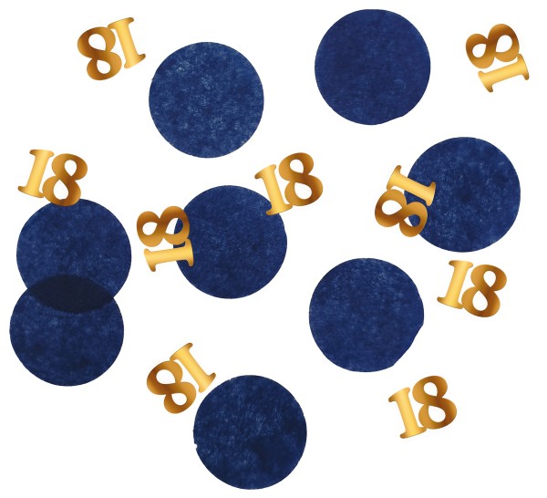 18e verjaardag confetti Elegant blauw