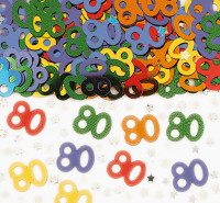 80ste verjaardag regenboog partij strooi decoratie kleurrijke metallic
