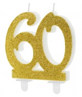 Vorschau: Glossy 60th Birthday Tortenkerze 7,5cm