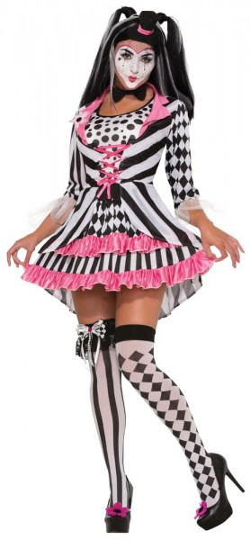 Crazy harlequin lady costume