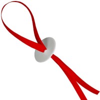 Preview: 100 balloon closures with ribbon - red