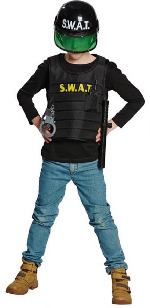 Casco de policía SWAT para niños con visera