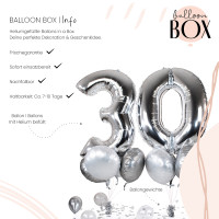 Vorschau: 10 Heliumballons in der Box Silber 30