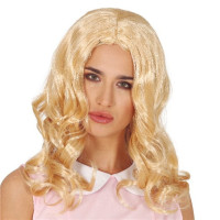 Blond lockig peruk Sally