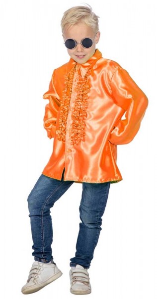 Rugig barnskjorta Jarno neon-orange