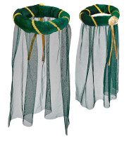 Medieval hair wreath with green veil