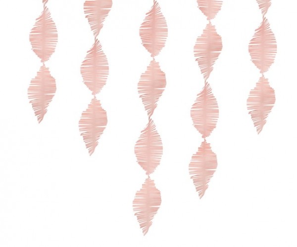 Guirnalda de papel crepe rosa claro 3m