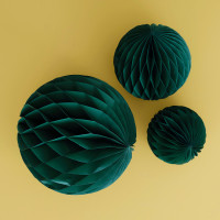 3 Dark Green Eco honeycomb balls