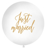 Just Married XL balloon gold 1m