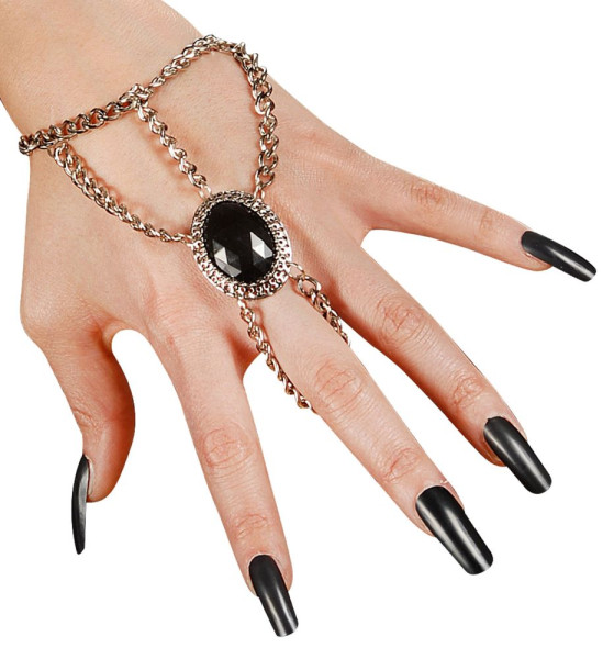 Gothic Wrist Bracelet with Jewel