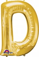 Balon foliowy litera D złoty 83 cm