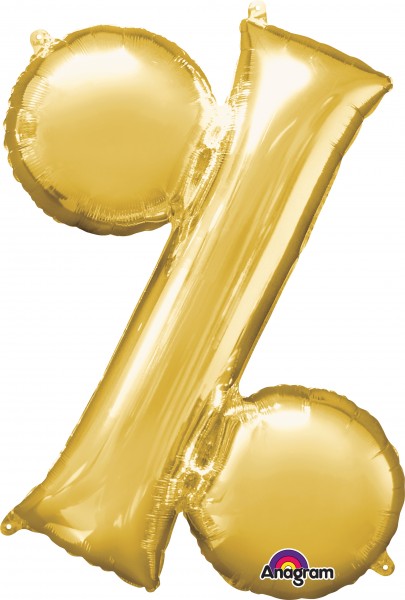 Folienballon Symbol Prozent gold 91cm