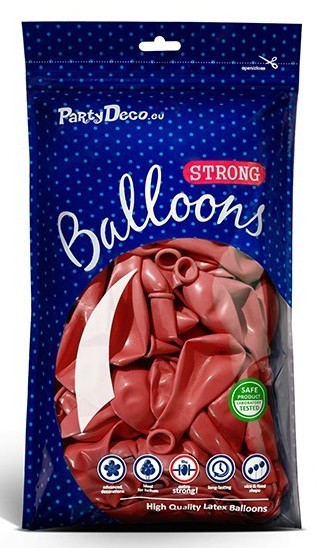 50 Partystar Luftballons metallic rot 23cm 2