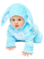 Vista previa: Disfraz de conejito de peluche azul para bebé