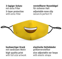 Preview: Mouth nose mask smiley for children