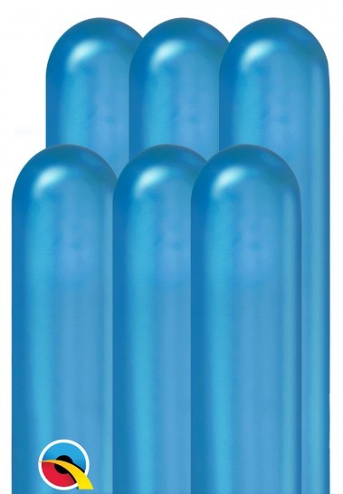 100 metallic modeling balloons royal blue 1.5m