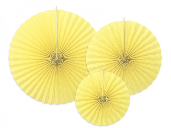 3 papierowe rozety Elenor lemon yellow