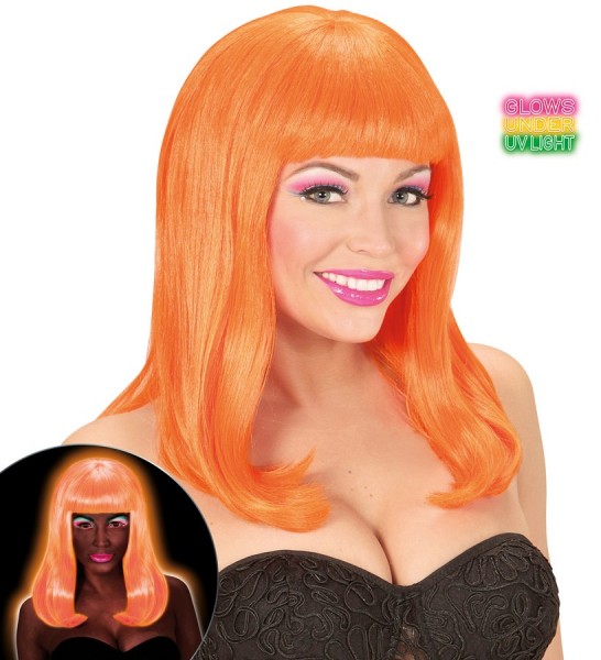 Neonowa peruka w kolorze pomarańczowym