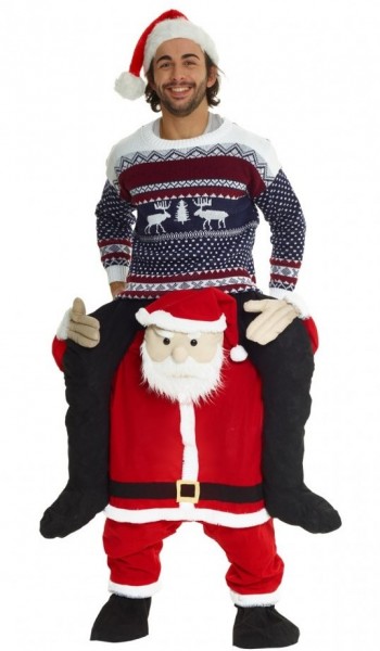 Merry X-Mas Weihnachtsmann Huckepack Kostüm