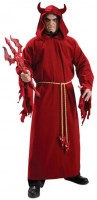 Hell lord devil costume men hooded robe red