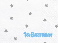 Aperçu: 20 serviettes étoiles 1er anniversaire garçon 3 plis