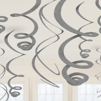 12 eleganckich spirali w stylu srebrnym 55,8 cm