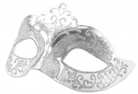 Widok: Błyszcząca maska na oczy Venezia w kolorze srebrnym