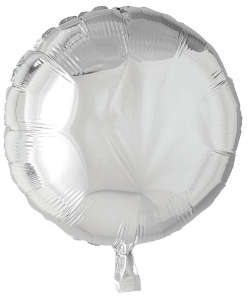 Folienballon Rund Silber 45 cm, metallisch glaenzend