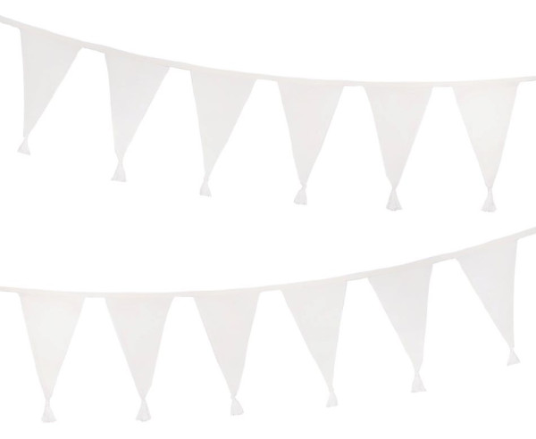 White fabric pennant chain 4m
