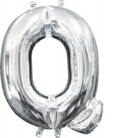Mini foil balloon letter Q silver 35cm