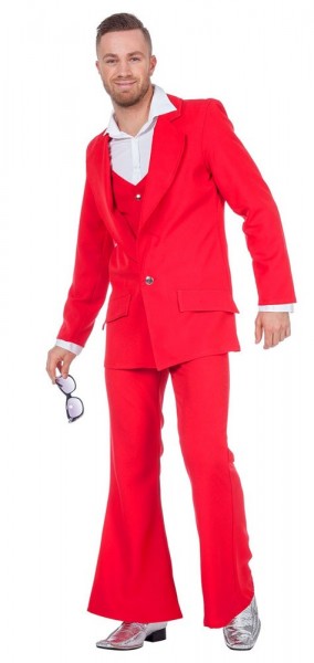 70s disco suit red
