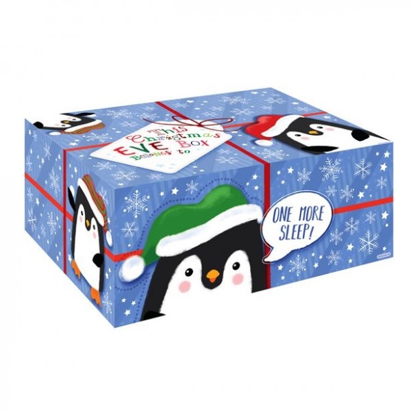 Pudełko na prezent bożonarodzeniowy Pingwin 35cm