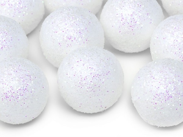 9 glitter deco balls 3cm