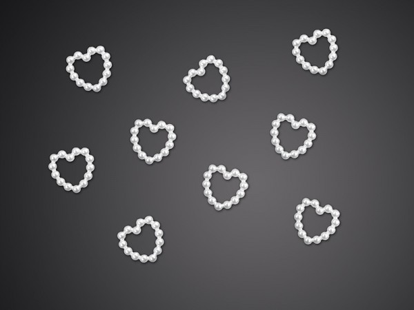 50 hearts made of pearl decoration 1cm